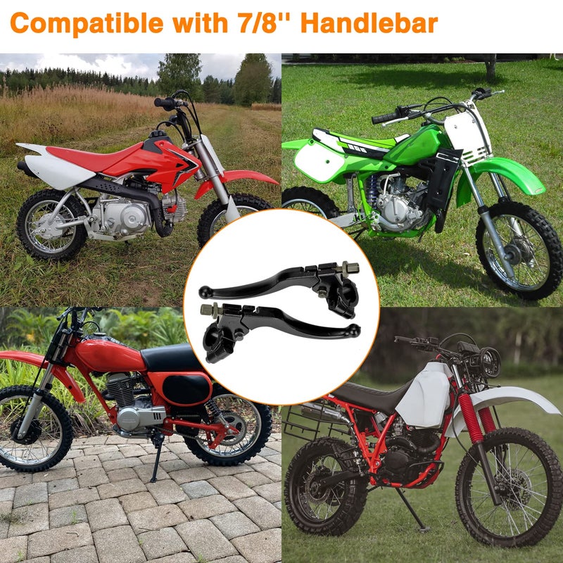 FVRITO 7/8"" 22mm Universal Clutch Brake Handle Levers Perch for CRF50 CRF70 CRF80 CRF100 CRF150 XR50 XR80 XR100 ATC 200m Pit Dirt Bike Motor Motocross Motorcycle Baja Mini Bike MB200 Left and Right - Image 5
